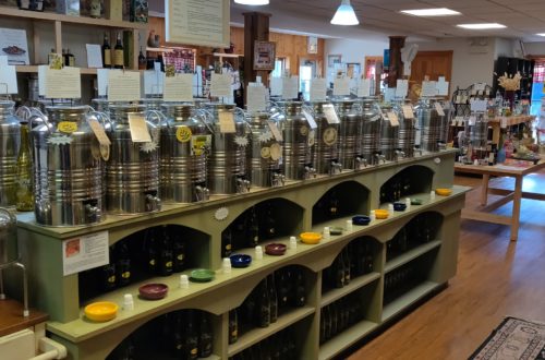 Lots of extra virgin and flavor infused olive oils!