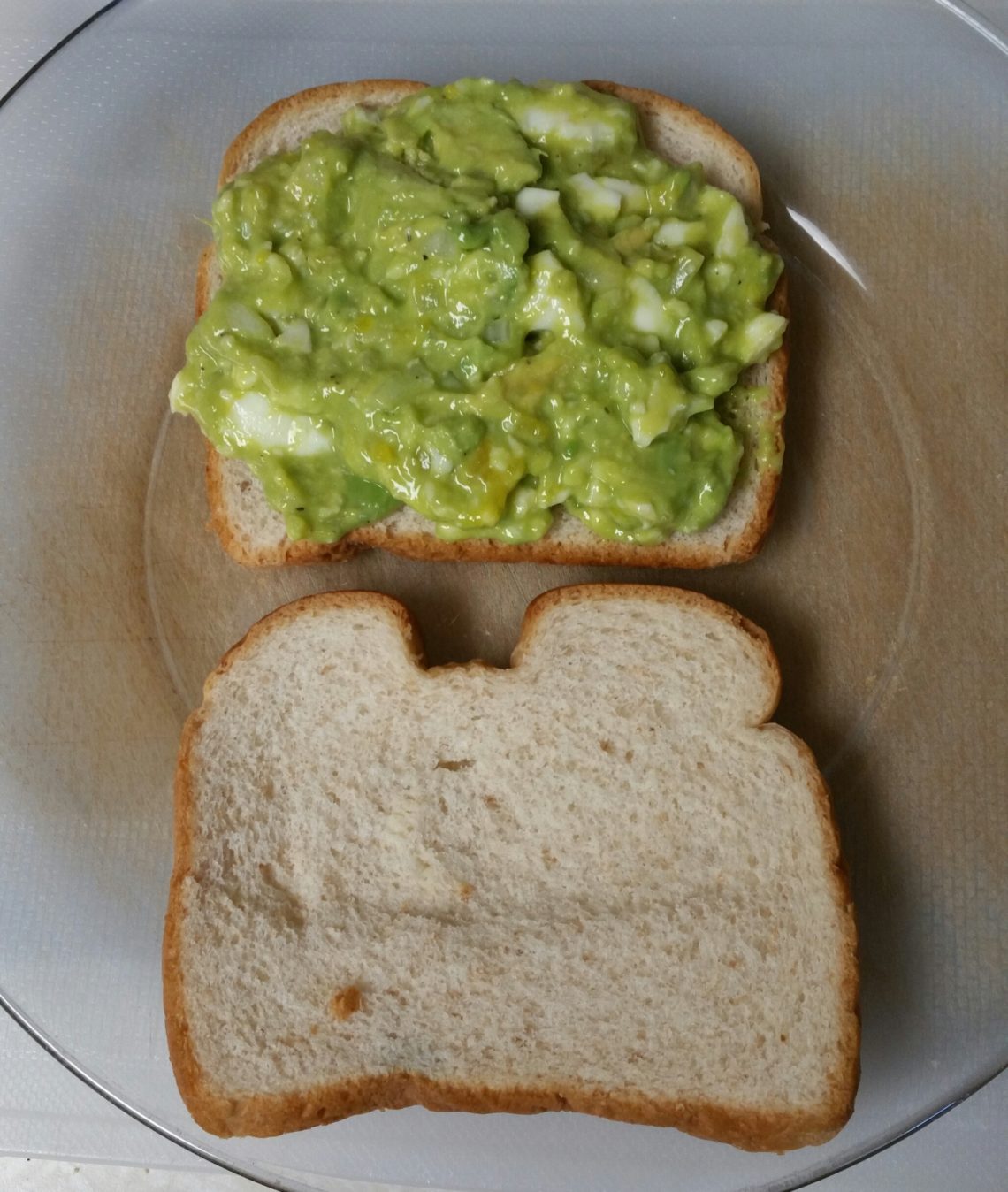 Avocado egg salad spread and almost ready to be eaten!