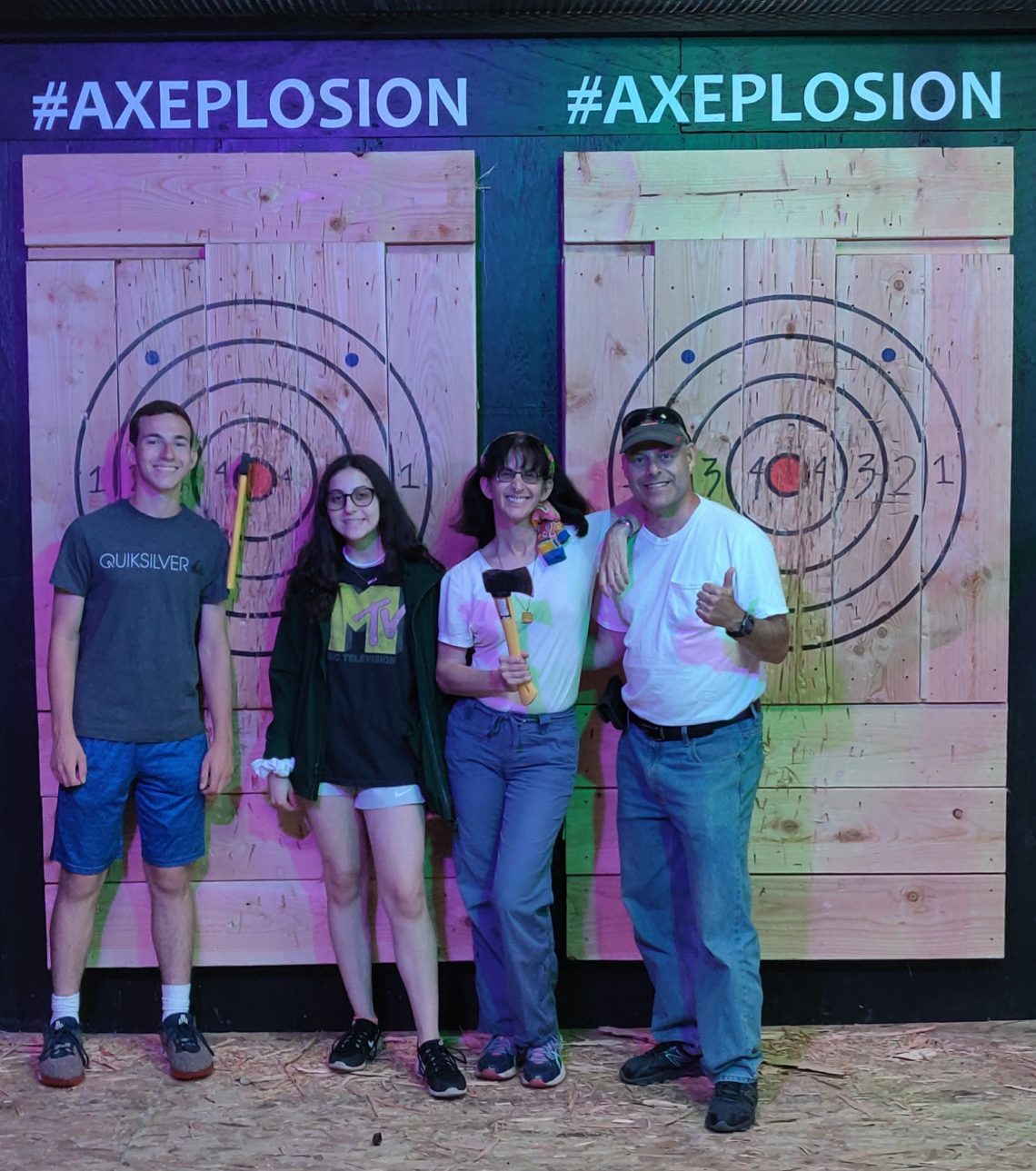 All smiles after our axe throwing adventure!