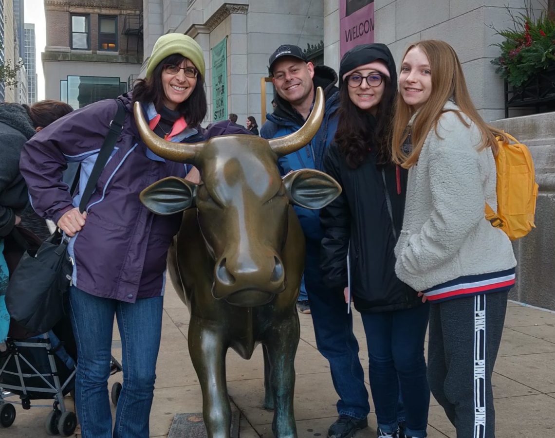 Hanging out with Daisy, Mrs. O'Leary's cow. (She was innocent!)