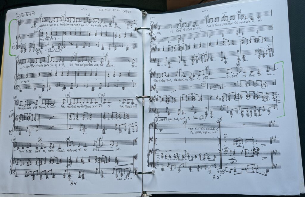 When I photocopied this from the library's book of the score, I really hoped that the audition accompanist would be able to read it.  Fortunately, I had no need to worry.