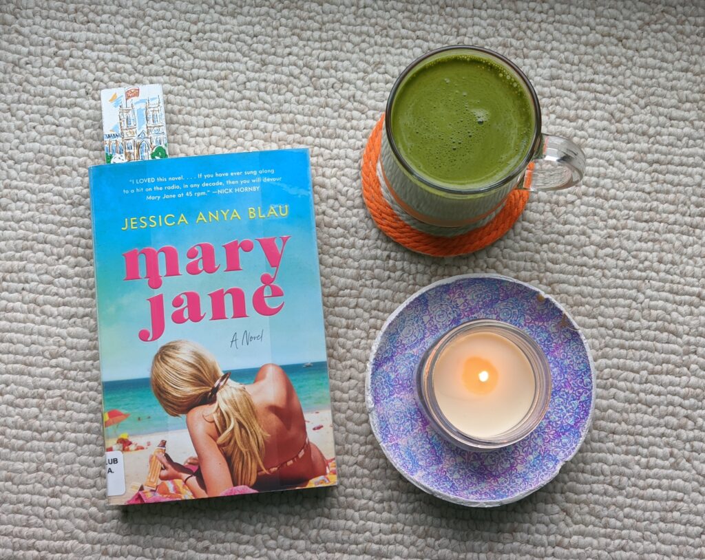 I am getting ready to start our next book.  Time to relax a bit with the book, matcha, and a relaxing candle.  (P.S.  Do you recognize the coaster from a previous post?)