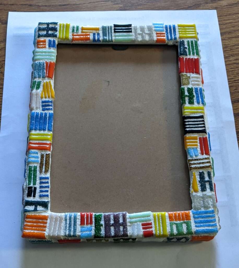 Mosaic picture frame (yes, this was before I put a photo into the frame).