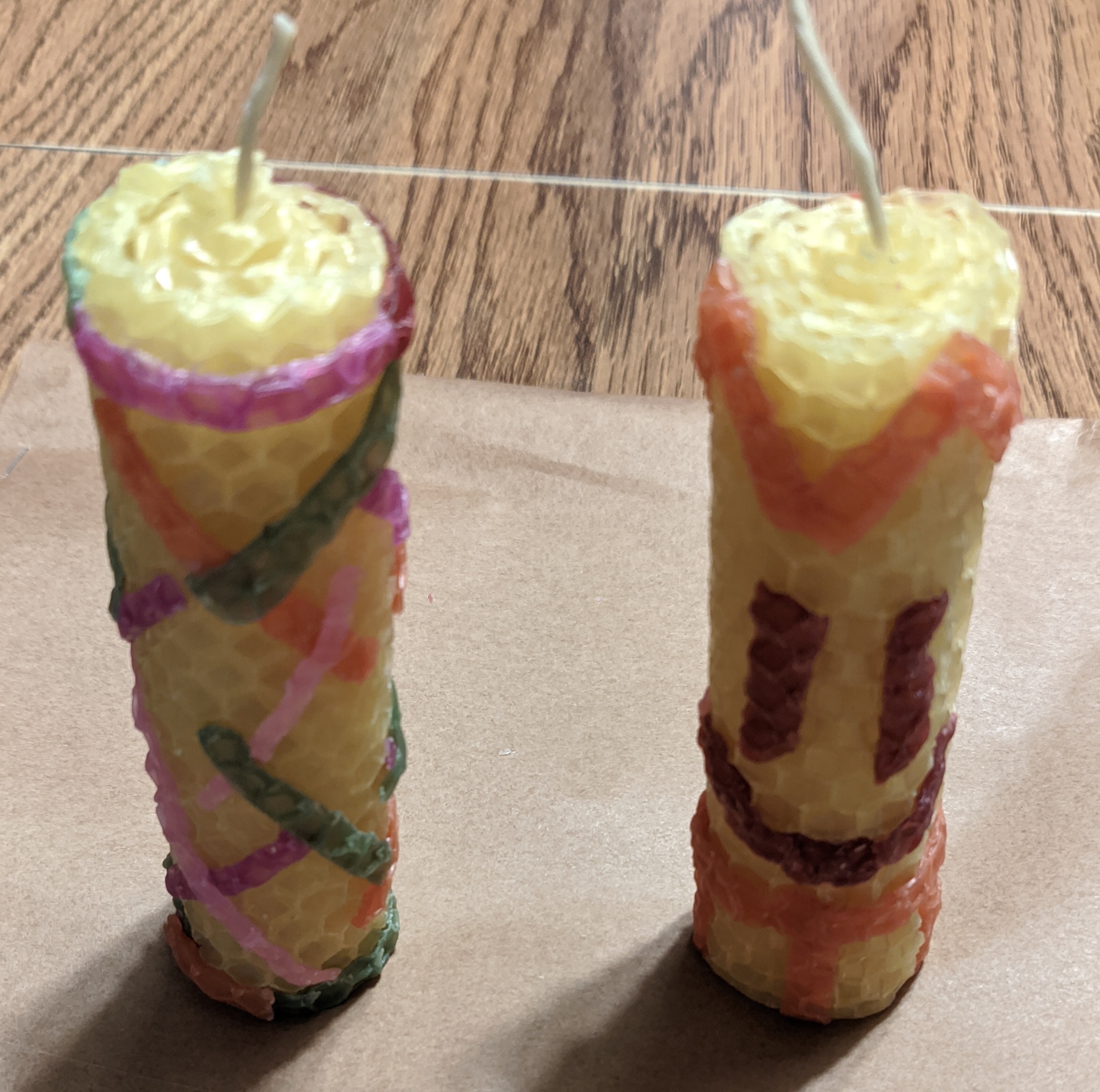 Our pair of beeswax candles